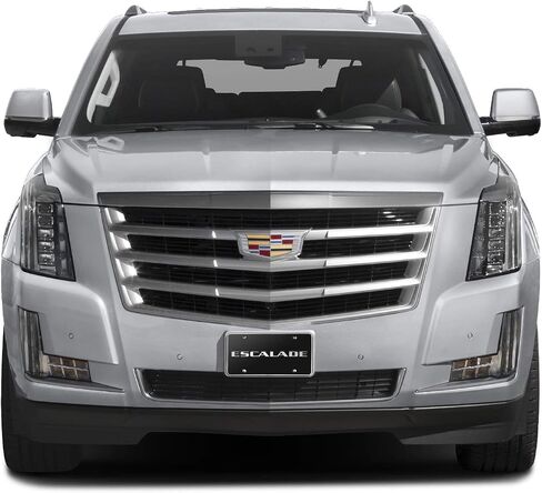 صورة iPick مصنوعة من أجل لوحة ترخيص Cadillac Escalade ثلاثية الأبعاد بشعار أسود من الفولاذ المقاوم للصدأ in Saudi Arabia