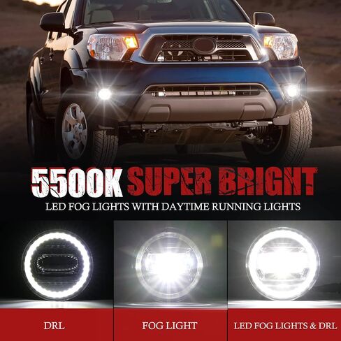 BUNKER INDUST LED Fog Lights Compatible with 2016-2022 Toyota Tacoma, Bumper Driving Fog Lamp Kit Replacement Foglight (1 Pair) in Saudi Arabia