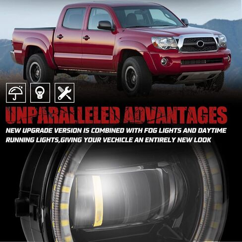BUNKER INDUST LED Fog Lights Compatible with 2016-2022 Toyota Tacoma, Bumper Driving Fog Lamp Kit Replacement Foglight (1 Pair) in Saudi Arabia