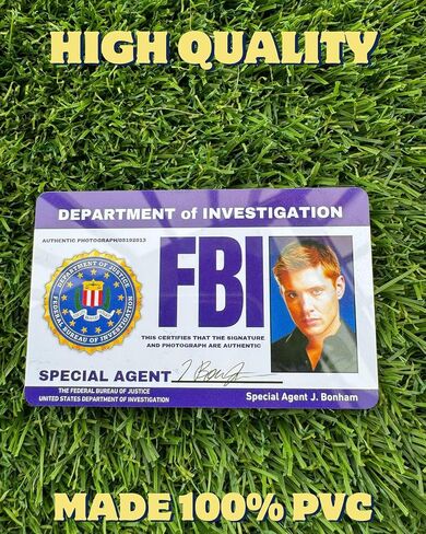 معرف ترخيص مكتب التحقيقات الفيدرالي الخارق للطبيعة وينشستر | نسخة طبق الأصل من ترخيص Dean FBI: مزدوج الجوانب/مكمل رائع للأزياء/الجودة الاحترافية: ملحق سيارة مضحك in Kuwait