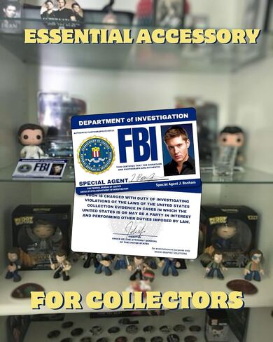 معرف ترخيص مكتب التحقيقات الفيدرالي الخارق للطبيعة وينشستر | نسخة طبق الأصل من ترخيص Dean FBI: مزدوج الجوانب/مكمل رائع للأزياء/الجودة الاحترافية: ملحق سيارة مضحك in Kuwait