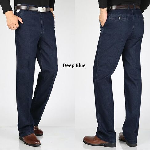 Jett Jeans للرجال الأكبر سنًا، بنطال جينز كلاسيكي مطاطي بقصة مستقيمة للرجال، من قماش الدنيم المطاطي للرجال in Saudi Arabia