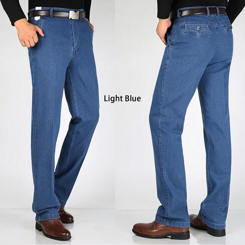 Jett Jeans للرجال الأكبر سنًا، بنطال جينز كلاسيكي مطاطي بقصة مستقيمة للرجال، من قماش الدنيم المطاطي للرجال in Saudi Arabia