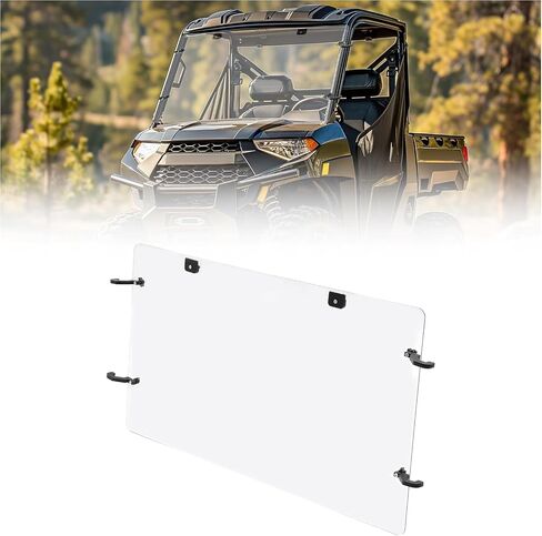 الزجاج الأمامي KUAFU متوافق مع 2015-2025 Polaris Ranger 500 570 Crew متوسطة الحجم Pro-Fit Cage Model Window PC كامل الزجاج الأمامي in Saudi Arabia