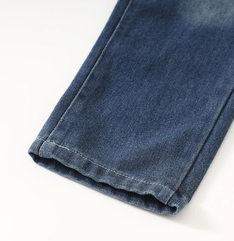 بنطال جينز للأولاد بخصر مطاطي متوسط ​​الطول ومغسول بطول كامل من قماش الدنيم المستقيم مقاس 3-12 سنة in Kuwait