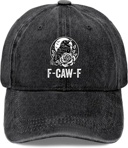 Funny F-Caw-F Crow Funny Crow Hats for Women Soft Washed Distressed Baseball in Saudi Arabia