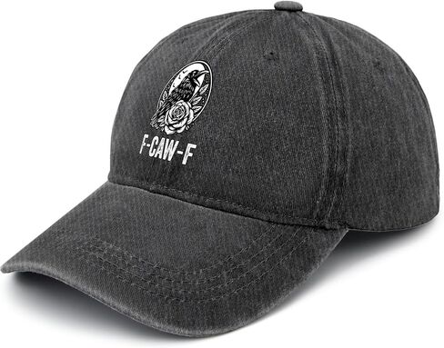 Funny F-Caw-F Crow Funny Crow Hats for Women Soft Washed Distressed Baseball in Saudi Arabia