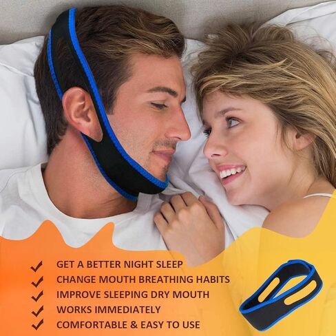 2025 نموذج حزام الذقن المضاد للشخير، أشرطة الذقن لوقف الشخير لمستخدمي CPAP، حزام الفك للنوم، أشرطة الذقن لإبقاء الفم مغلقًا للنوم بشكل أفضل، حزام الذقن Cpap للنوم للرجال والنساء in Kuwait