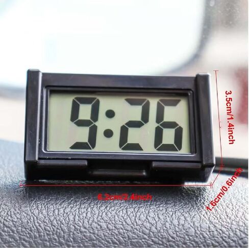 Red Car Dashboard Digital Clock,Vehicle Adhesive Clock with Jumbo LCD Time,Mini Automotive Stick On Watch for Car Truck Dashboard Lighting(ZS381) in Saudi Arabia