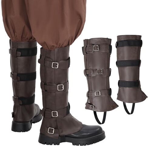PROCOS Medieval Boots Cover Men's Pirate Viking Renaissance PU Leather Leg Armor Guard Halloween Costume Cosplay in Saudi Arabia