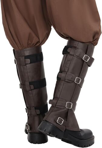 PROCOS Medieval Boots Cover Men's Pirate Viking Renaissance PU Leather Leg Armor Guard Halloween Costume Cosplay in Saudi Arabia