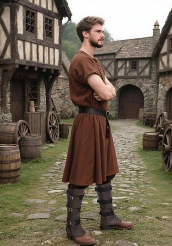 PROCOS Medieval Boots Cover Men's Pirate Viking Renaissance PU Leather Leg Armor Guard Halloween Costume Cosplay in Saudi Arabia