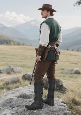 PROCOS Medieval Boots Cover Men's Pirate Viking Renaissance PU Leather Leg Armor Guard Halloween Costume Cosplay in Saudi Arabia