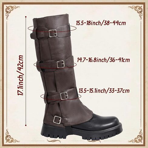 PROCOS Medieval Boots Cover Men's Pirate Viking Renaissance PU Leather Leg Armor Guard Halloween Costume Cosplay in Saudi Arabia