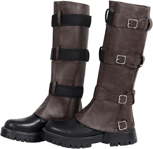 PROCOS Medieval Boots Cover Men's Pirate Viking Renaissance PU Leather Leg Armor Guard Halloween Costume Cosplay in Saudi Arabia