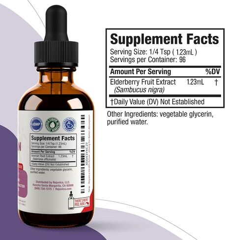 Rejuvica Health Active Elderberry - Advanced Elderberry Extract - Liquid Delivery for Better Absorption - Vegan Sugar Free Non GMO 4oz Value Size in Kuwait