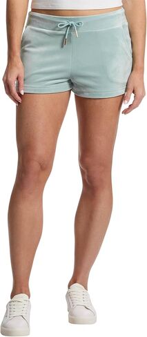 Juicy Couture Women's Velour Juicy Shorts with Back Bling, Pastel Turquoise in Saudi Arabia