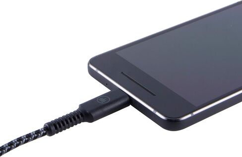 EcoSurvivor USB-A to Lightning Cable, 4 ft., Durable, Braided Cord, Tangle Free, Apple Certified, Compatible with iPhones, iPads, Macbooks, Black/Gray, 50% Charity Give Back, 37597 in Saudi Arabia