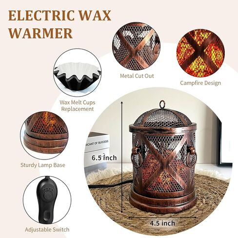 LIFFY Wax Melt Candle Warmer - Electric Wax Melter with Lamp & Timer, Fragrance Warmer, Oil Burner, Aromatherapy Essential for Home & Office, Wax Warmer for Scented Wax Gift & Decor (Copper) in Kuwait
