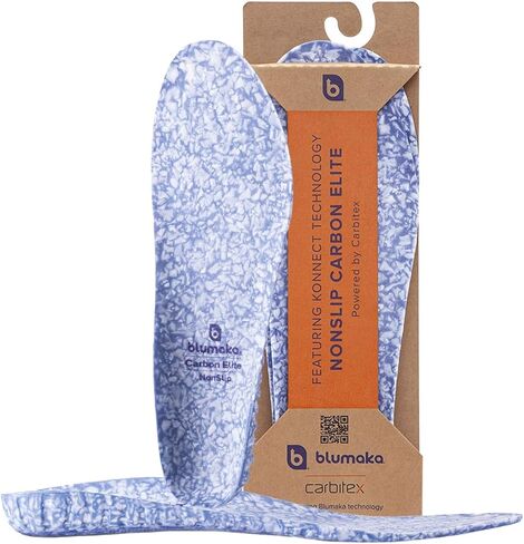 Blumaka Nonslip Carbon Elite Insoles - Carbon Fiber Athletic Performance Inserts - for Turf Toe, Football & More - Trusted by Pro Athletes - Explosive Propulsion - Men’s 8-8.5 | Women’s 9-9.5 in Kuwait
