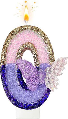 Purple Butterfly Number Candle，Butterfly Decorations for Cake，Butterfly Birthday Decorations，Large Pink and Purple Candle，Suitable for Birthdays, Anniversaries, Parties (Large Butterfly, 4) in Saudi Arabia
