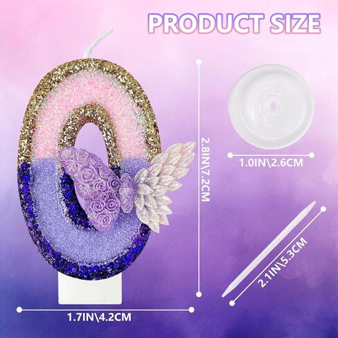 Purple Butterfly Number Candle，Butterfly Decorations for Cake，Butterfly Birthday Decorations，Large Pink and Purple Candle，Suitable for Birthdays, Anniversaries, Parties (Large Butterfly, 4) in Saudi Arabia