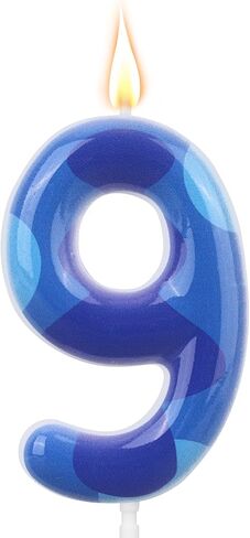 Cartoon Birthday Number Candle, Blue Anime Space Themed Number Cake Topper for Kids Party Decorations (6) in Saudi Arabia