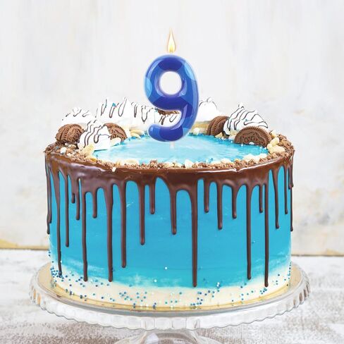 Cartoon Birthday Number Candle, Blue Anime Space Themed Number Cake Topper for Kids Party Decorations (6) in Saudi Arabia