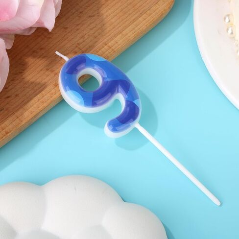 Cartoon Birthday Number Candle, Blue Anime Space Themed Number Cake Topper for Kids Party Decorations (6) in Saudi Arabia