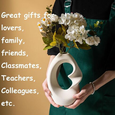 Modern White vase Set of 2,Pampas Grass Ceramic vases for Wedding Party,Aesthetic Flower Vase for Home Decor,Kitchen Tables,Living Room,Bedroom,Console,Wooden Shelf,Office,Coffee Decoration(2 Pcs) in Saudi Arabia