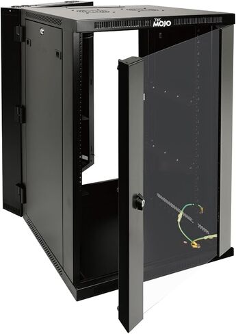 Fully Welded Server Cabinet, 15U Wall Mount Rack, 27.6inch Depth Network Rack, Glass Door, Swing Out, Load Bearing 242lbs (110 kg), Network Cabinet for 19in Computer/AV/Data/IT Equipment in Kuwait