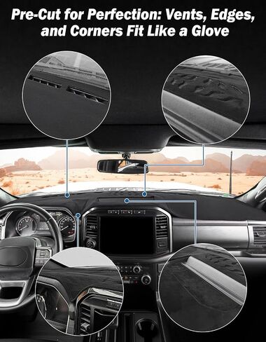 JOYTUTUS Dash Cover Dashboard Cover Mat Compatible with 2021-2025 F150, Car Interior Dash Covers, Dash Board Cover for Car Trucks, Never Fade Dashmat, Not for 22-25 Lightning/25 King Ranch Raptor in Saudi Arabia