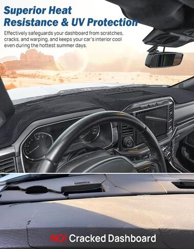 JOYTUTUS Dash Cover Dashboard Cover Mat Compatible with 2021-2025 F150, Car Interior Dash Covers, Dash Board Cover for Car Trucks, Never Fade Dashmat, Not for 22-25 Lightning/25 King Ranch Raptor in Saudi Arabia
