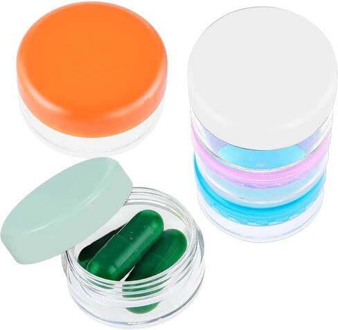 Small Pill Box, 5 Pcs Cute Travel Pill Organizer Mini Tiny Pills Case for Pocket Purse Portable Briefcase Medicines Storage Container Earplug Case in Saudi Arabia