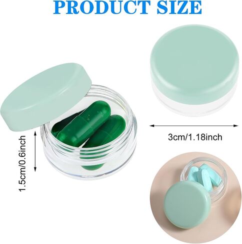 Small Pill Box, 5 Pcs Cute Travel Pill Organizer Mini Tiny Pills Case for Pocket Purse Portable Briefcase Medicines Storage Container Earplug Case in Saudi Arabia