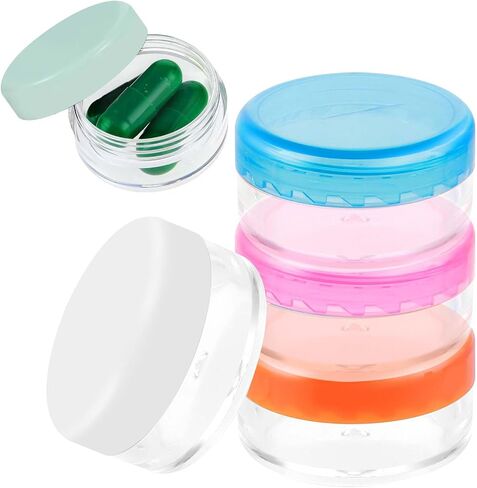 Small Pill Box, 5 Pcs Cute Travel Pill Organizer Mini Tiny Pills Case for Pocket Purse Portable Briefcase Medicines Storage Container Earplug Case in Saudi Arabia