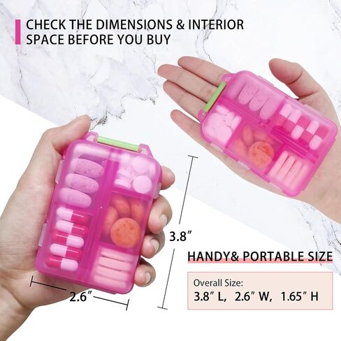 Medicine Labels with Pill Box Travel Daily Pill Container Mini Medication Organizer Storage Pill Organizer Travel Essentials Pill Case 7 Day Pill Dispenser(Blue & 161 Lables) in Saudi Arabia