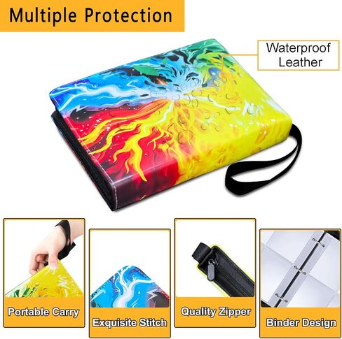 Premium 900 Pockets Trading Card Binder و 9 بطاقات جيب جمع ألبومات حامل الكتب مع Zipper و 50 من الأكمام القابلة للإزالة ، لبطاقات الألعاب الرياضية Game in Saudi Arabia