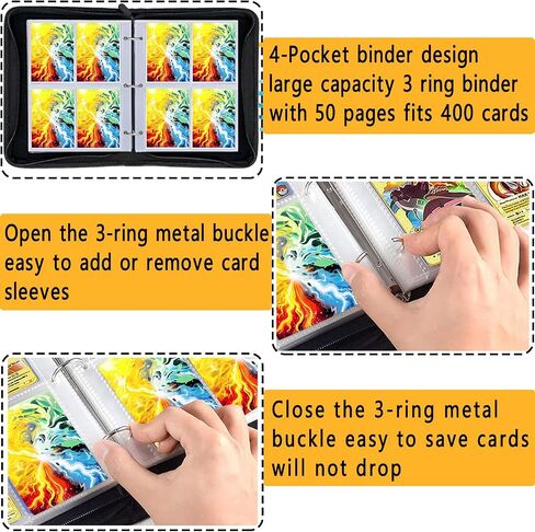 Premium 900 Pockets Trading Card Binder و 9 بطاقات جيب جمع ألبومات حامل الكتب مع Zipper و 50 من الأكمام القابلة للإزالة ، لبطاقات الألعاب الرياضية Game in Saudi Arabia