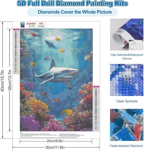 CEOVR Diamond Painting Kits, Sea Turtle Diamond Art Dots for Adults Beginners, 5D Full Drill DIY Crystal Gem Art, Adult Crafts Kits Arts and Crafts, Wall Decor for Home Office 12x16inch in Kuwait