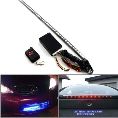 Set 7-Color 48-SMD Scanning LED 22" Knight Rider Strip Light Turn Signal Car Truck Interior Lighting Decoration Compatible with Chevrolet Ford Toyota GMC Dodge Jeep Honda Nissan Lexus in Saudi Arabia