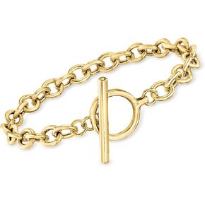 Ross-Simons 18kt Gold Over Sterling Cable-Link Toggle Bracelet in Saudi Arabia