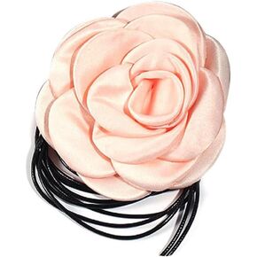 Gothic Large Flower Choker Necklace Lace Rose Collar Tie Choker Necklace in Saudi Arabia