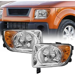 مجموعة المصابيح الأمامية متوافقة مع المصابيح الأمامية الهالوجين 2003 2004 2005 2006 Honda Element استبدال الجانب الأيسر والأيمن بدون مصابيح (أسود) in Saudi Arabia