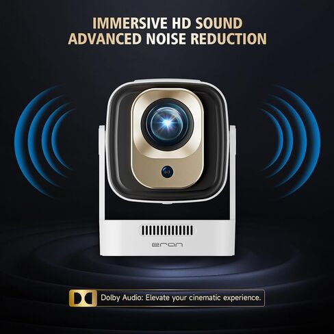 جهاز عرض صغير للأذن والأذن، جهاز عرض محمول HY320، يدعم 4K 1080P مع ثنائي النطاق WIFI6 5G لاسلكي 5.0 بلوتوث Android 11، قابل للدوران 180 درجة، تصحيح الانحراف التلقائي، جهاز عرض فيديو بشاشة 40 بوصة - 130 بوصة in Kuwait