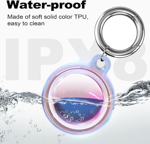 حامل علامات هوائية مقاوم للماء بدرجة IPX8، سلسلة مفاتيح Airtag، ملحقات مكتشف العناصر GPS، حامل بطاقات هوائية واقية لكامل الجسم مضاد للخدش، شفاف in Kuwait