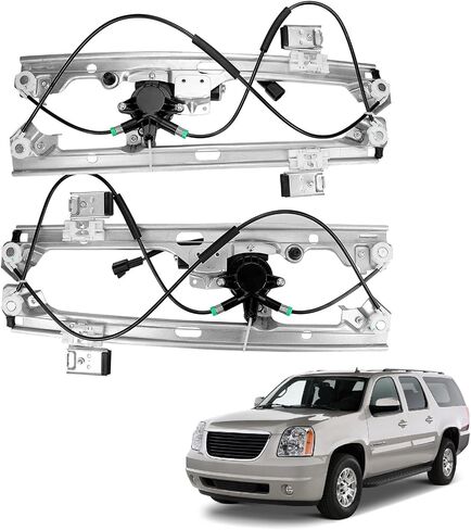 Front Driver & Passenger Side Power Window Regulator & Motor Assembly Compatible with Chevy Silverado Tahoe Suburban Avalanche GMC Yukon Sierra Cadillac Escalade 2000-2006 Replaces 741-644 741-645 in Saudi Arabia