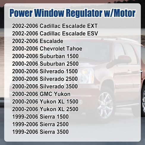 Front Driver & Passenger Side Power Window Regulator & Motor Assembly Compatible with Chevy Silverado Tahoe Suburban Avalanche GMC Yukon Sierra Cadillac Escalade 2000-2006 Replaces 741-644 741-645 in Saudi Arabia