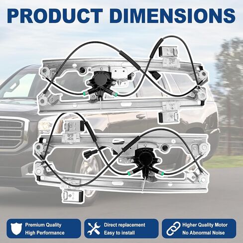 Front Driver & Passenger Side Power Window Regulator & Motor Assembly Compatible with Chevy Silverado Tahoe Suburban Avalanche GMC Yukon Sierra Cadillac Escalade 2000-2006 Replaces 741-644 741-645 in Saudi Arabia