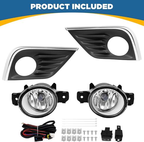 TOPUS Fog Lights Assembly For Nissan Altima 2016-2018 4-Door Sedan Clear Lens Fog Lamps Left and Right Side with H11 12V 55W Halogen Bulbs 622579HS0A 622569HS0A in Saudi Arabia